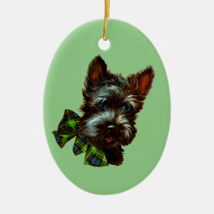 Décoration En Céramique Chien écossais vintage Terrier écossais et Jadeite
