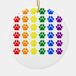 Décoration En Céramique Chien Empreinte de patte arc-en-ciel Paw LGBT Prid