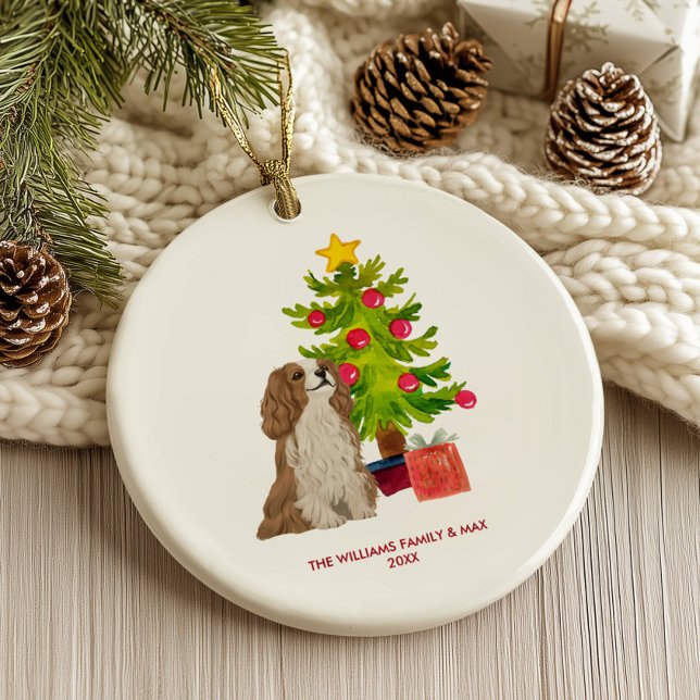 Décoration En Céramique Chien espagnol Noël personnalisé (Créateur téléchargé)