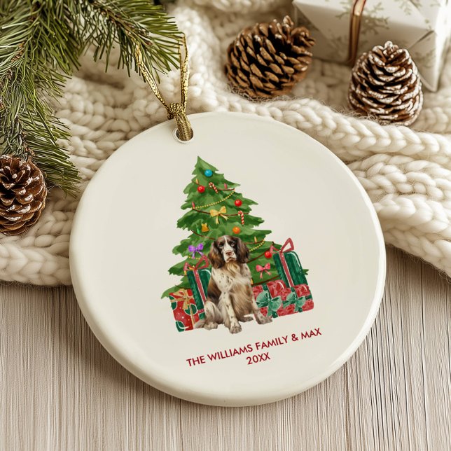 Décoration En Céramique Chien espagnol Noël personnalisé (Créateur téléchargé)