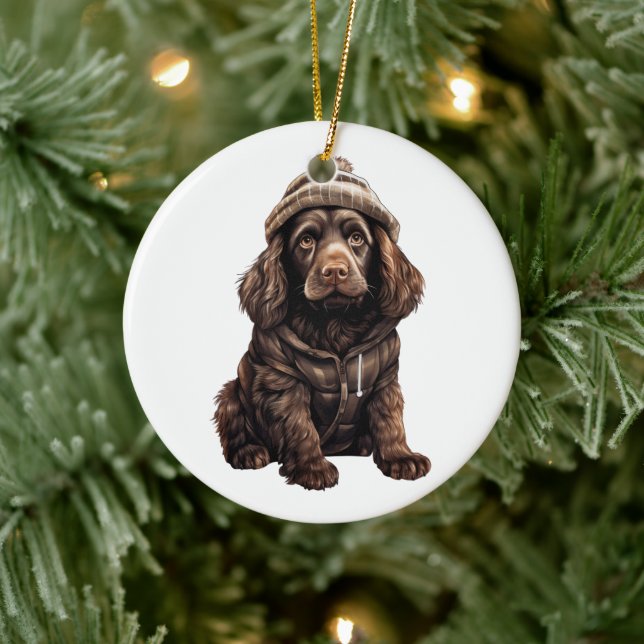 Décoration En Céramique Chien Espagnol Personnalisé Boykin (Arbre)