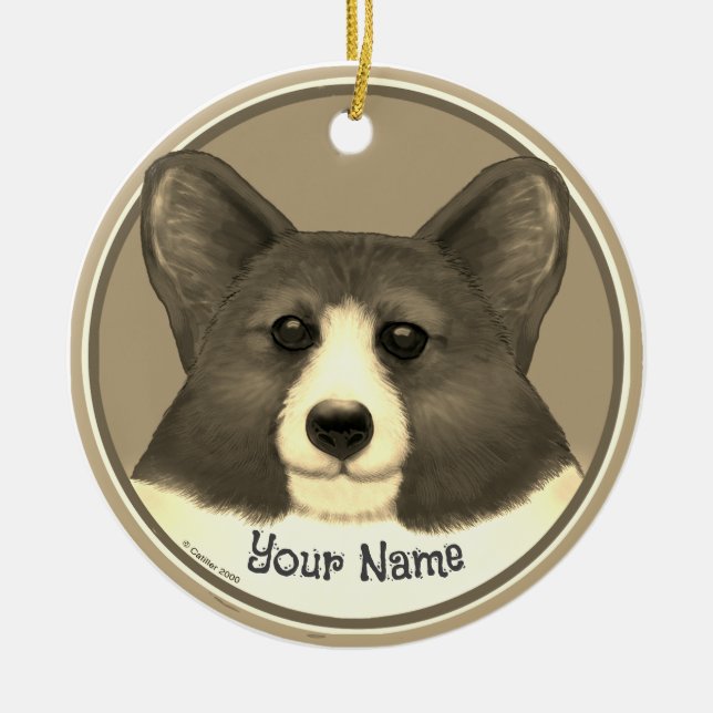 Décoration En Céramique Chien gallois de Corgi (Devant)