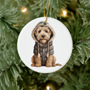 Décoration En Céramique Chien roux à revêtement souple personnalisé