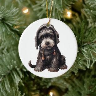 Décoration En Céramique Chien Schnauzer Géant Personnalisé