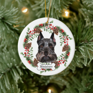Décoration En Céramique chien schnauzer miniature