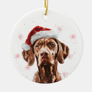Décoration En Céramique Chien Vizsla Noël Personnalisé