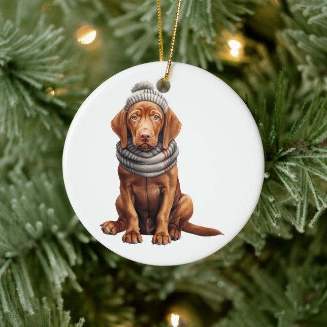 Décoration En Céramique Chien Vizsla personnalisé (Arbre)