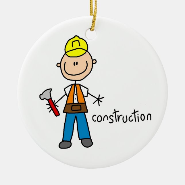 Décoration En Céramique Chiffre de bâton de construction (Devant)