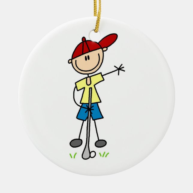 Décoration En Céramique Chiffre masculin golfeur de bâton (Devant)