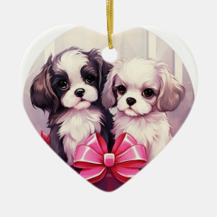 Décoration En Céramique Chih Tzu noël, cadeau mémorial pour chien, amoureu