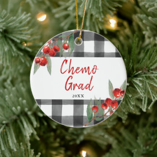 Décoration En Céramique Chimo Graduate Plaid Personalized Cancer Survivant