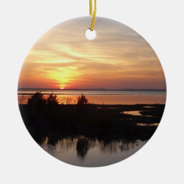 Décoration En Céramique Chincoteague Sunset II Virginia Paysage (Devant)