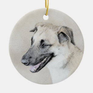 Décoration En Céramique Chinook (oreilles d'hélicoptère) Peinture - Chien 