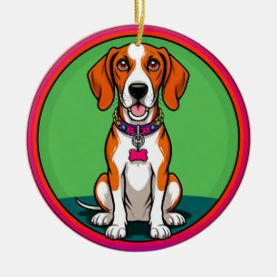 Décoration En Céramique Chiot animé mignon avec collier