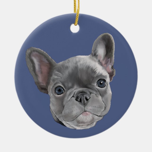 Décoration En Céramique Chiot de bouledogue français (Devant)
