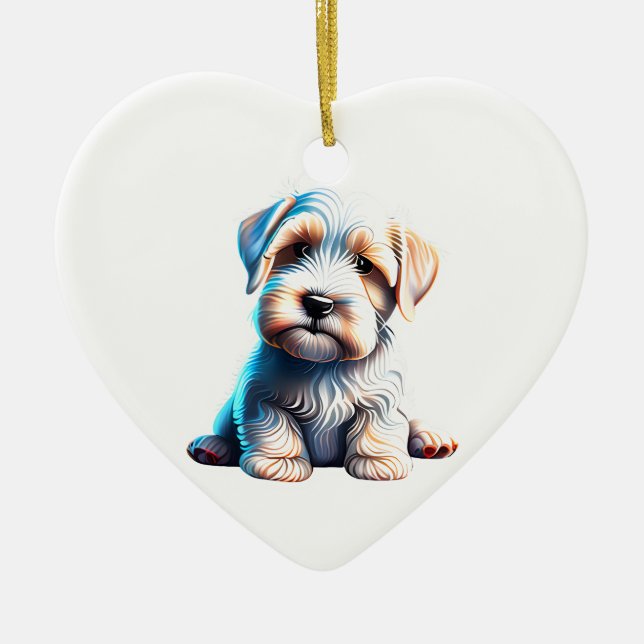 Décoration En Céramique Chiot de Sealyham Terrier personnalisé (Devant)