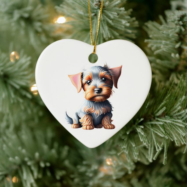 Décoration En Céramique Chiots Terrier Australien Personnalisé (Arbre)