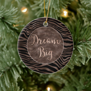 Décoration En Céramique Chocolat Brown Zèbre Noir Blush Parties scintillan