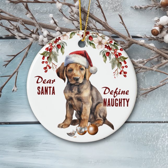 Décoration En Céramique Chocolat Lab Chiot Définir Naughty Noël (Créateur téléchargé)