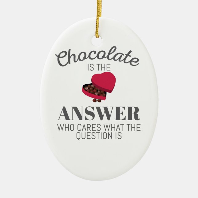 Décoration En Céramique Chocolat Lover Citation Cadeau Chocolat Est La Rép (Devant)