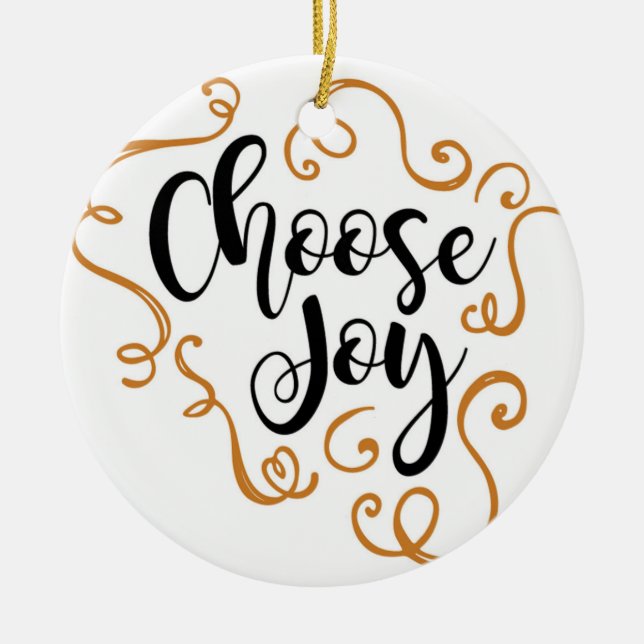 Décoration En Céramique Choisir la joie, l'ornement de Noël (Devant)