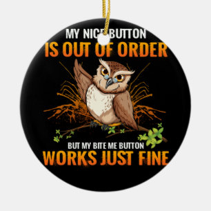 Décoration En Céramique Chouette Mon Bouton Sympa Est En Rupture, Mais Mon