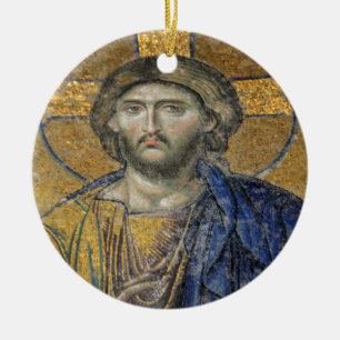 Décoration En Céramique Christ Pantocrator Mosaïque Iconique Religieux Rom