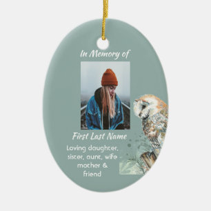Décoration En Céramique Christian Memorial Keepsaké Barn Owl Bird