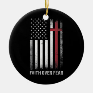 Décoration En Céramique Christian US USA Drapeau américain Christ Faith su