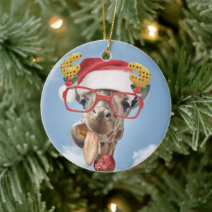 Décoration En Céramique Christmas giraffe