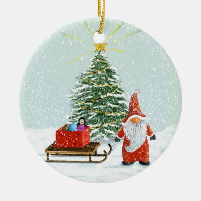 Décoration En Céramique Christmas Gnome Tree Ornament (Devant)
