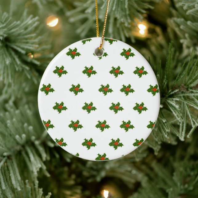 Décoration En Céramique Christmas Holly Motif (Arbre)