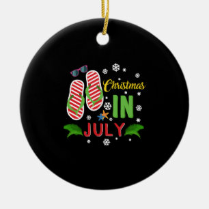 Décoration En Céramique Christmas In July Beach Flip Flops Sun