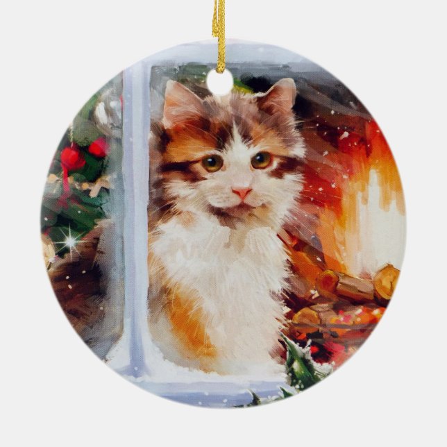Décoration En Céramique Christmas Kitten (Dos)