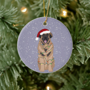 Décoration En Céramique Christmas Leonberger