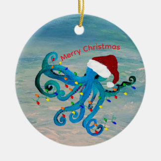 Décoration En Céramique Christmas octopus tree ornament