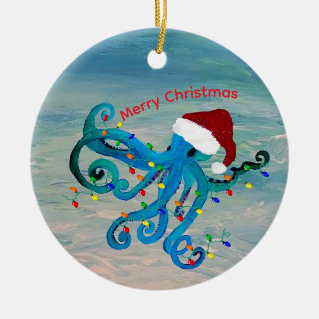 Décoration En Céramique Christmas octopus tree ornament (Devant)