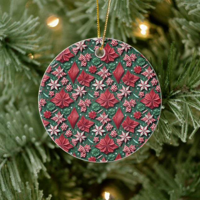 Décoration En Céramique Christmas origami handicrafts 12- Ceramic Ornament (Arbre)