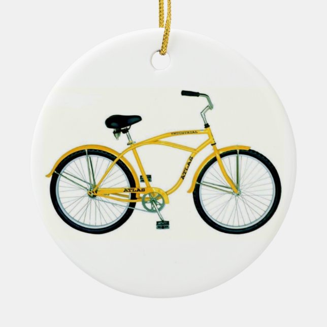 DÉCORATION EN CÉRAMIQUE CHRISTMAS ORNAMENT DE VÉLO JAUNE (Devant)