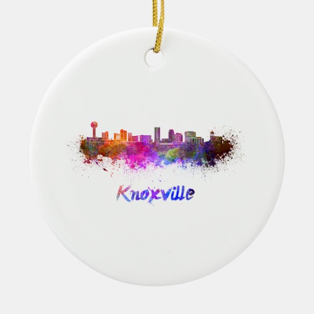 Décoration En Céramique Ciel de Knoxville en aquarelle (Devant)
