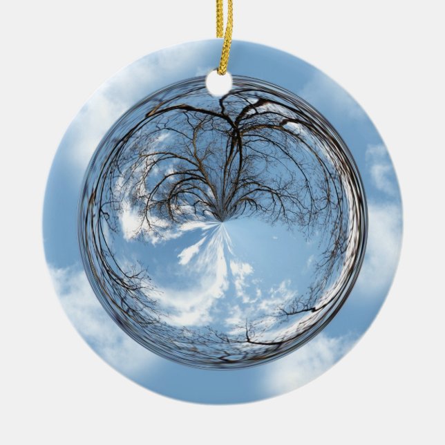 Décoration En Céramique ciel et arbre dans une bulle (Devant)