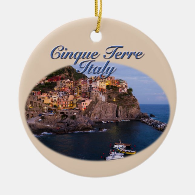 Décoration En Céramique Cinque Terre, Italie : Soirée romantique (Devant)