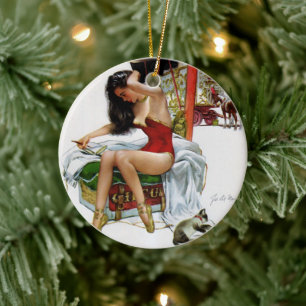 Décoration En Céramique Circus Beauty Vintage Art Christmas Pin-Up Girl