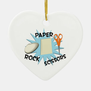 Décoration En Céramique Ciseaux de papier de roche