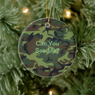 Décoration En Céramique Citation amusante Camouflage vert militaire