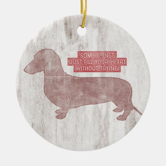Décoration En Céramique Citation d'illustration de Dachshund Doxie Teckel  (Devant)