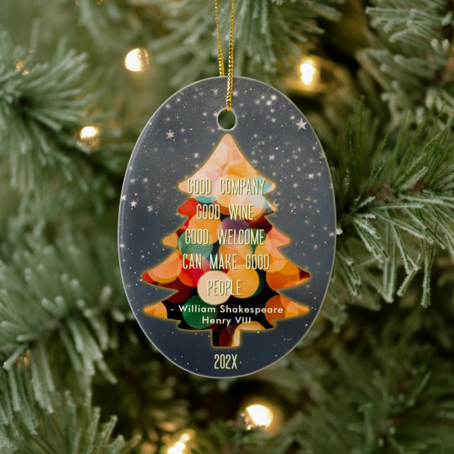 Décoration En Céramique Citation moderne de Noël personnalisée (Arbre)