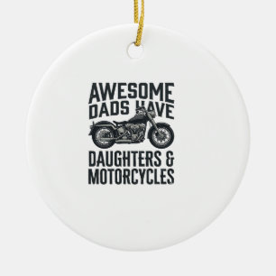 Décoration En Céramique Citation Papa Fille Moto Vintage Vector Desi