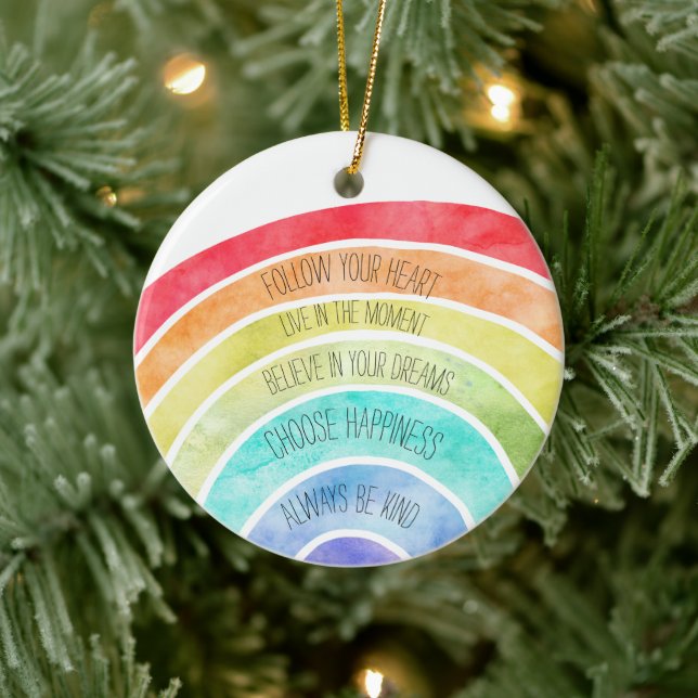 Décoration En Céramique Citations Inspirational Rainbow personnalisées  (Arbre)
