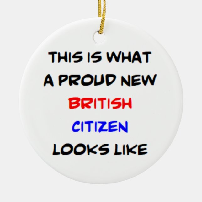 Décoration En Céramique citoyen britannique, fière nouvelle (Devant)